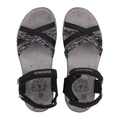 Black-Grey - Side - Karrimor Womens-Ladies Salina Flat Sandals