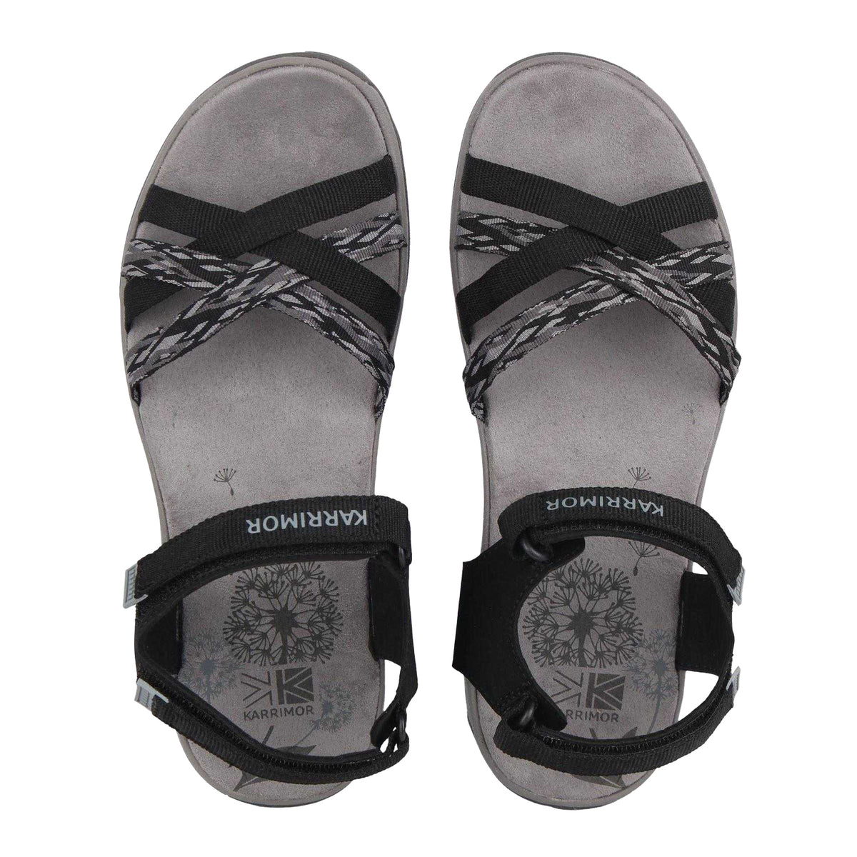 Black-Grey - Side - Karrimor Womens-Ladies Salina Flat Sandals