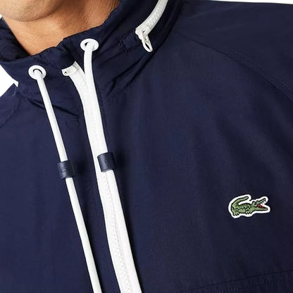 Blue - Lifestyle - Lacoste Mens Water Repellent Detachable Hood Jacket