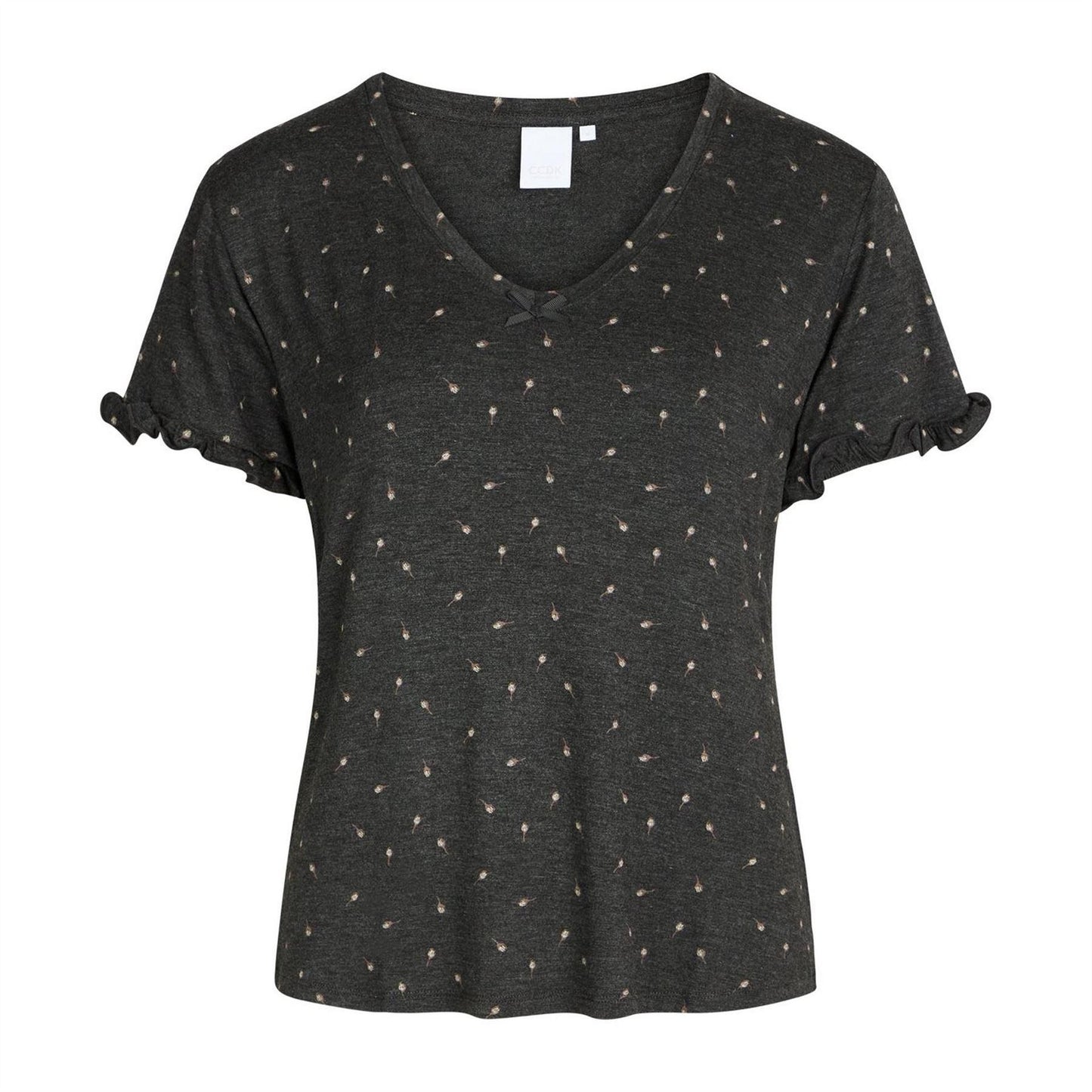 Dark Grey - Front - CCDK Copenhagen Womens-Ladies Jordan Flowers T-Shirt