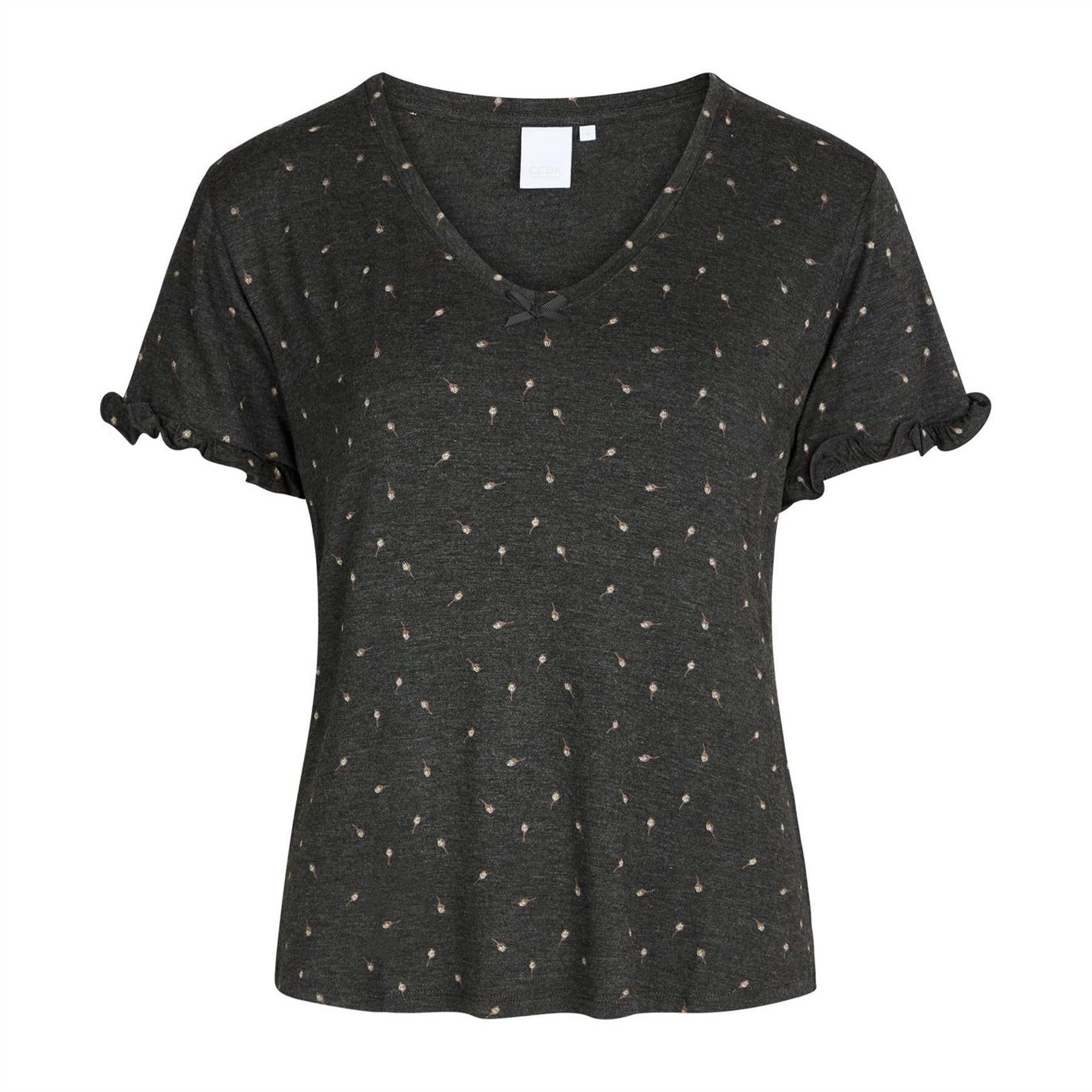 Dark Grey - Front - CCDK Copenhagen Womens-Ladies Jordan Flowers T-Shirt