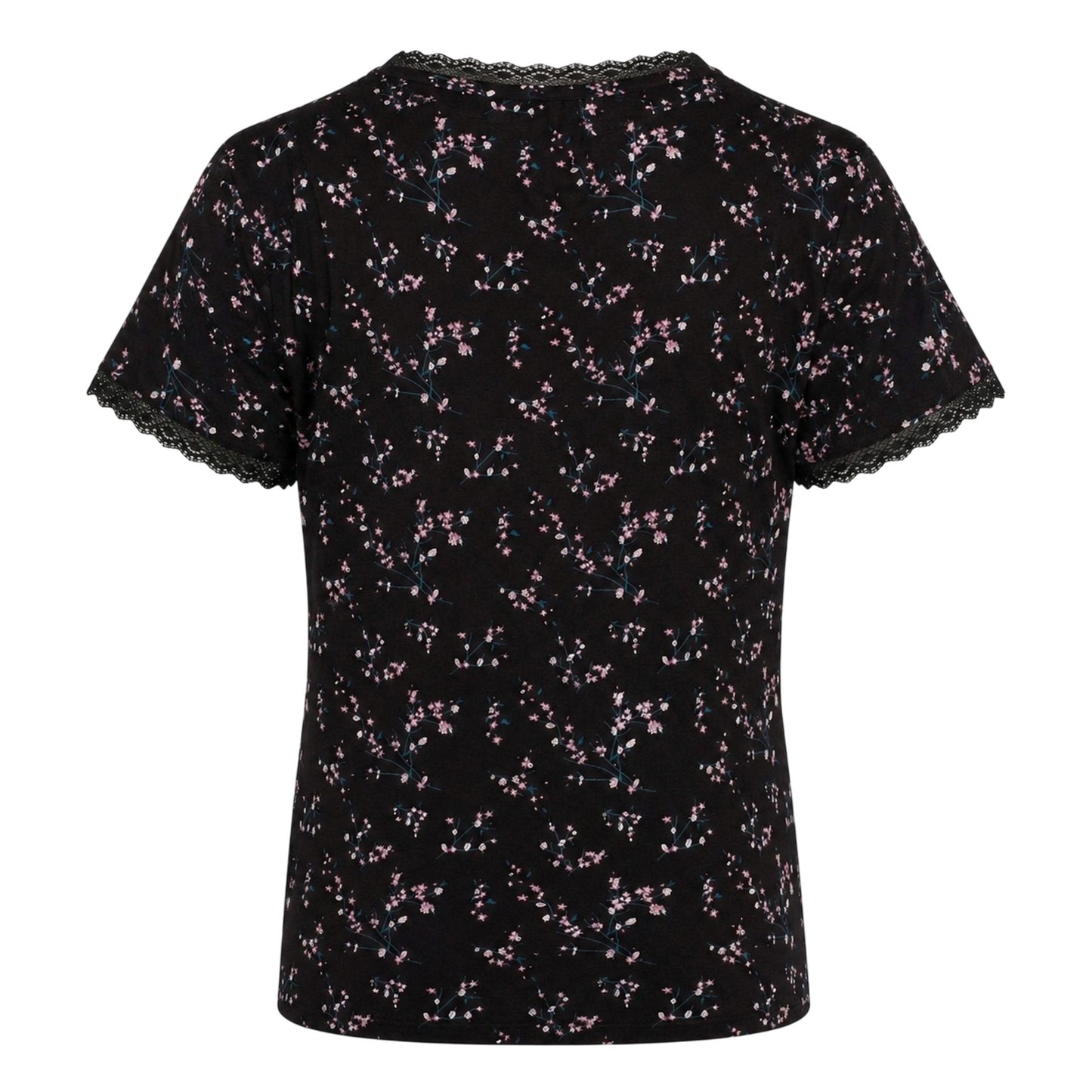 Black - Back - CCDK Copenhagen Womens-Ladies Jordan Floral V Neck T-Shirt