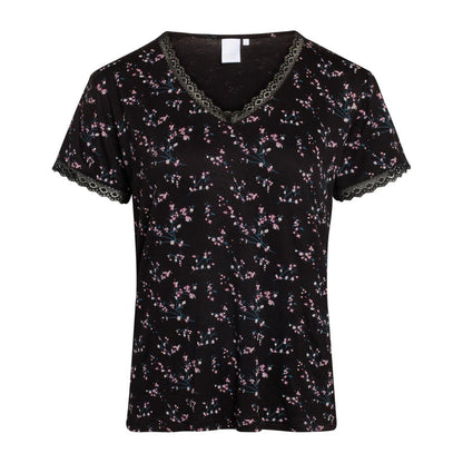 Black - Front - CCDK Copenhagen Womens-Ladies Jordan Floral V Neck T-Shirt