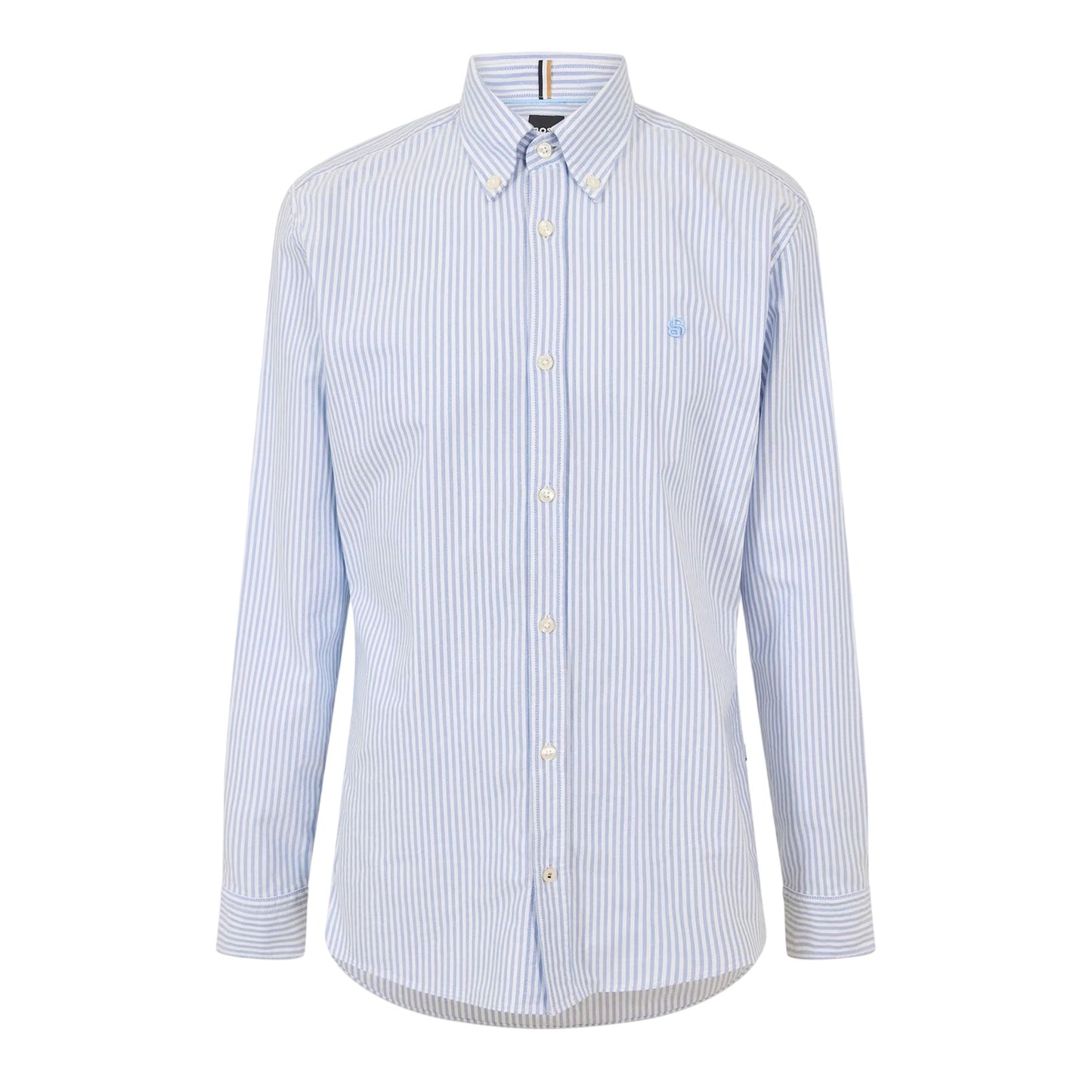 Pastel Blue - Front - Boss Mens H-Roan Oxford Long-Sleeved Button-Down Shirt