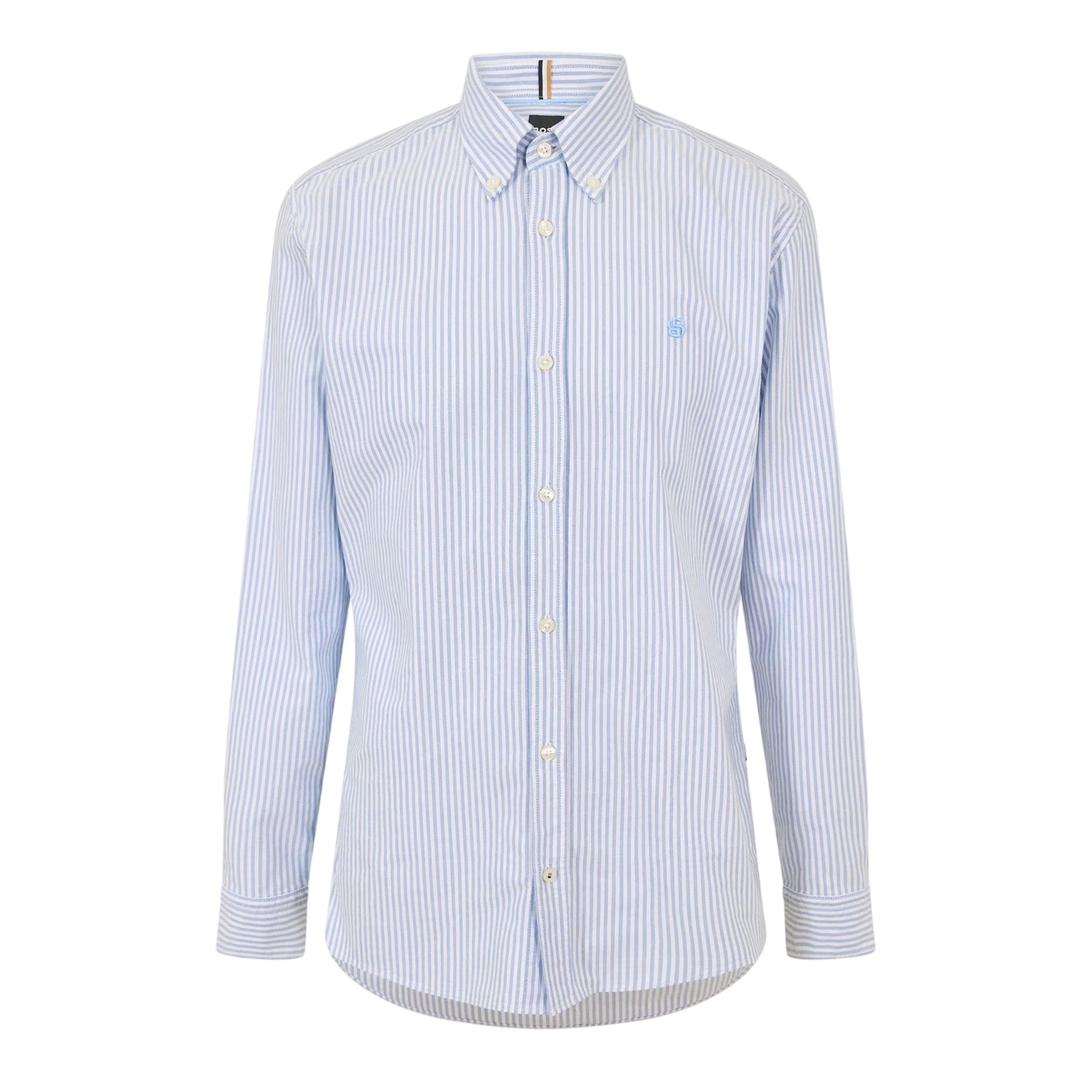 Pastel Blue - Front - Boss Mens H-Roan Oxford Long-Sleeved Button-Down Shirt