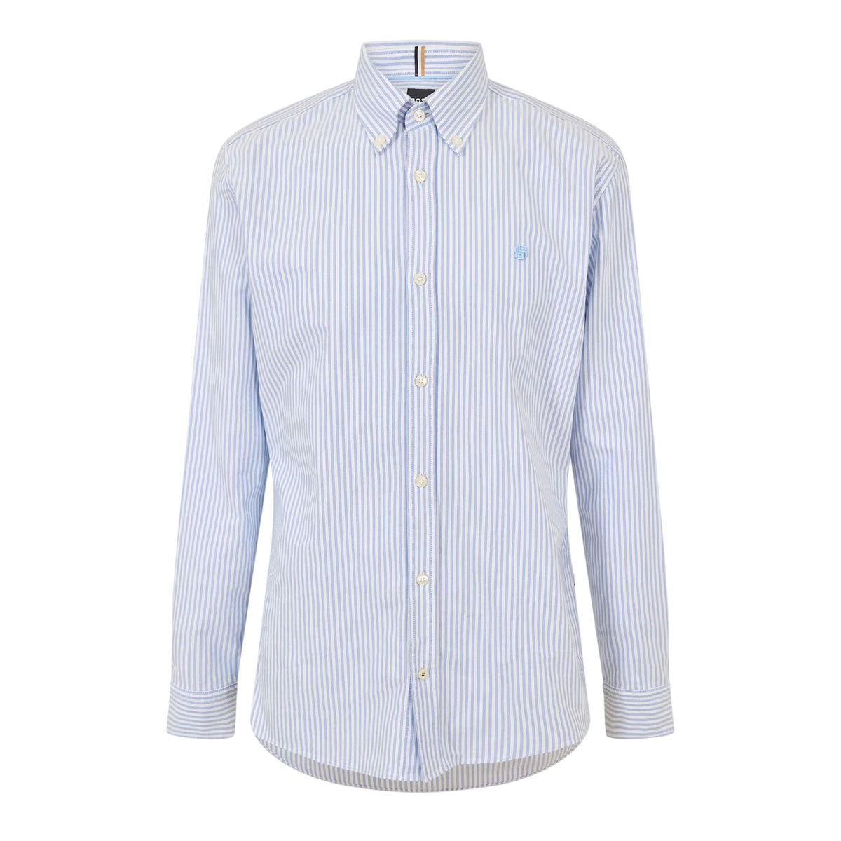 Pastel Blue - Front - Boss Mens H-Roan Oxford Long-Sleeved Button-Down Shirt