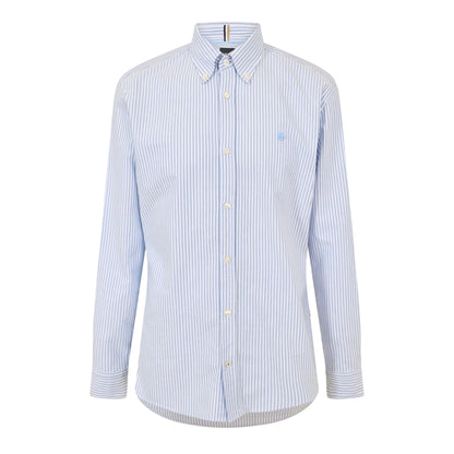 Pastel Blue - Front - Boss Mens H-Roan Oxford Long-Sleeved Button-Down Shirt
