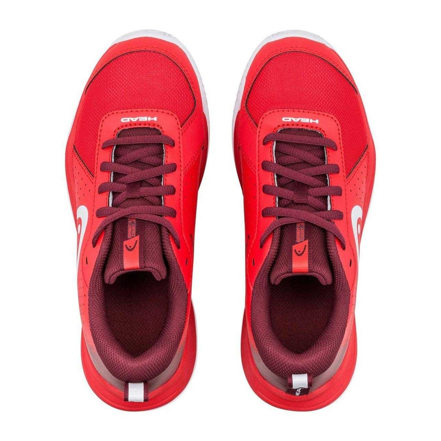 Red-Dark Red - Side - Head Childrens-Kids Court 4.0 Padel Shoes