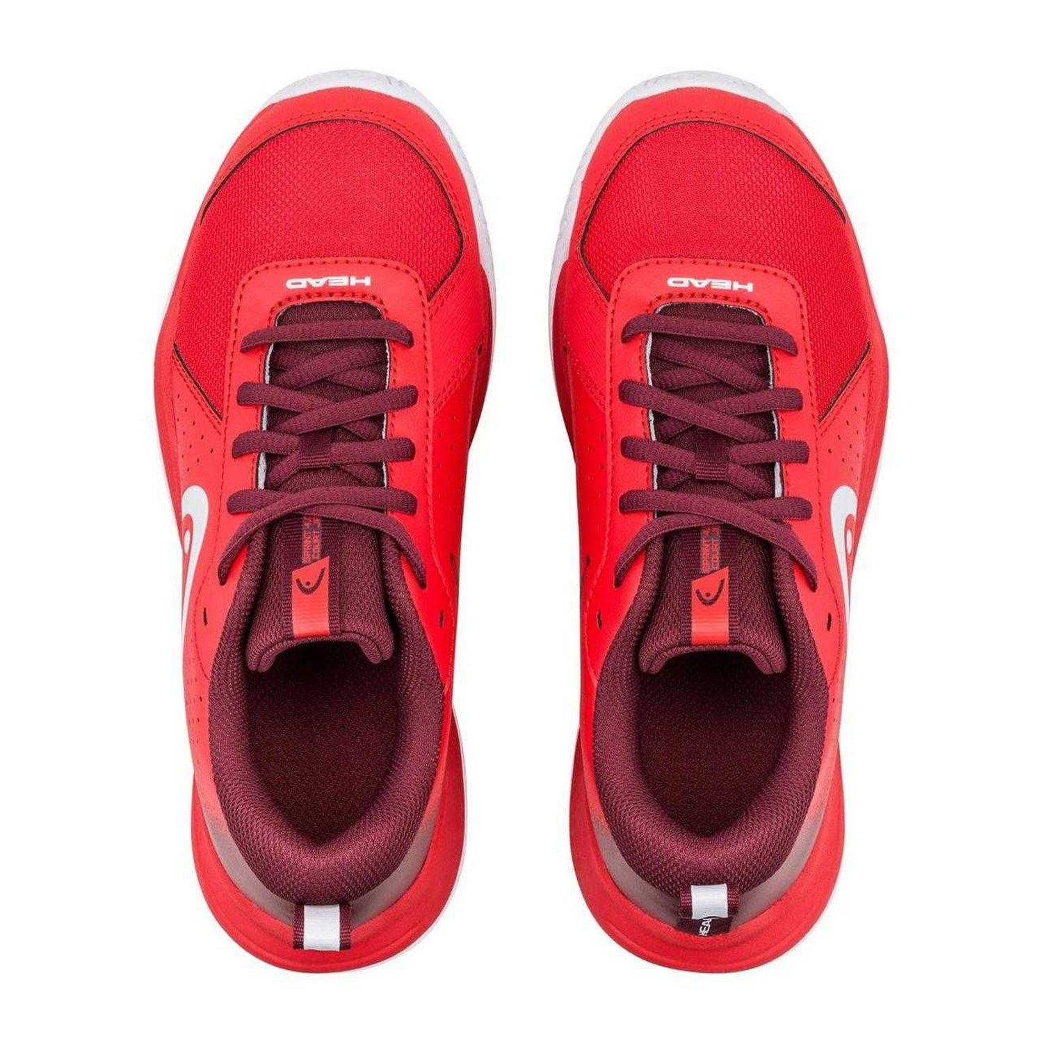 Red-Dark Red - Side - Head Childrens-Kids Court 4.0 Padel Shoes
