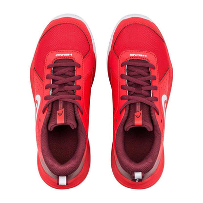Red-Dark Red - Side - Head Childrens-Kids Court 4.0 Padel Shoes