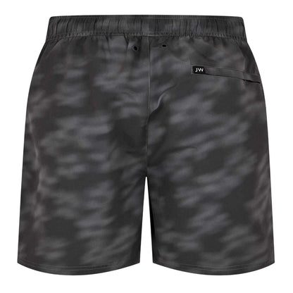 Black - Back - Jack Wills Mens Blurred Floral Regular Swim Shorts