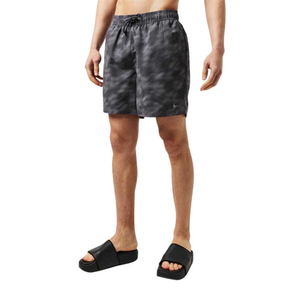Black - Side - Jack Wills Mens Blurred Floral Regular Swim Shorts