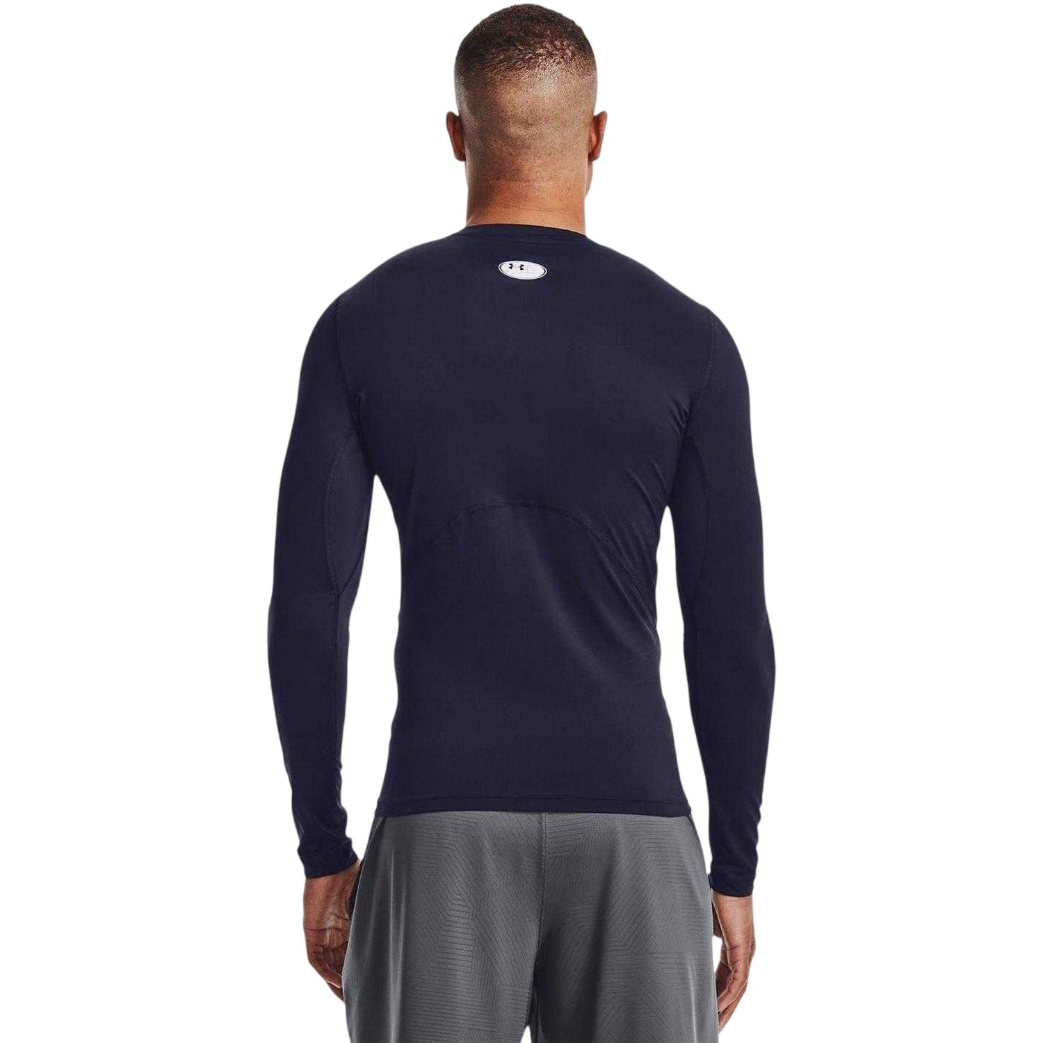 Navy-White - Back - Under Armour Mens HeatGear Base Layer Top
