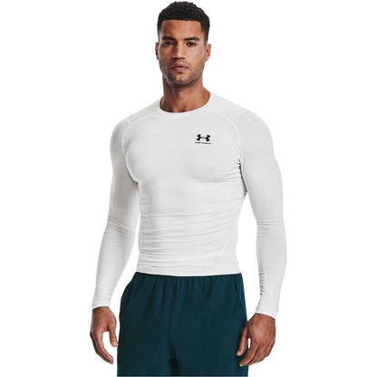 White - Side - Under Armour Mens HeatGear Base Layer Top