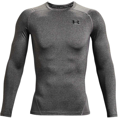 Carbon Heather - Front - Under Armour Mens HeatGear Base Layer Top