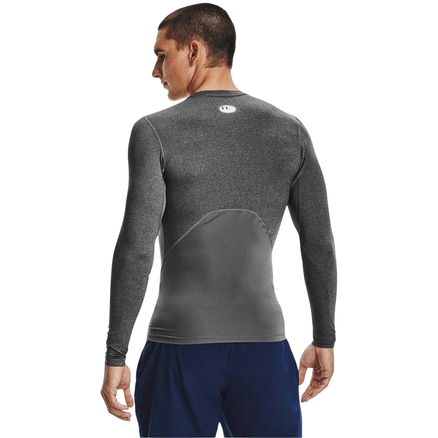 Carbon Heather - Back - Under Armour Mens HeatGear Base Layer Top