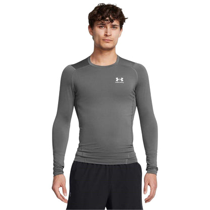 Grey - Side - Under Armour Mens HeatGear Base Layer Top