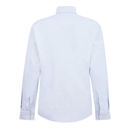 Pastel Blue - Back - Boss Mens Liam Patterned Collared Long-Sleeved Button-Down Shirt