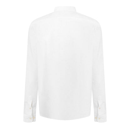 White - Back - Boss Mens Liam Patterned Collared Long-Sleeved Button-Down Shirt