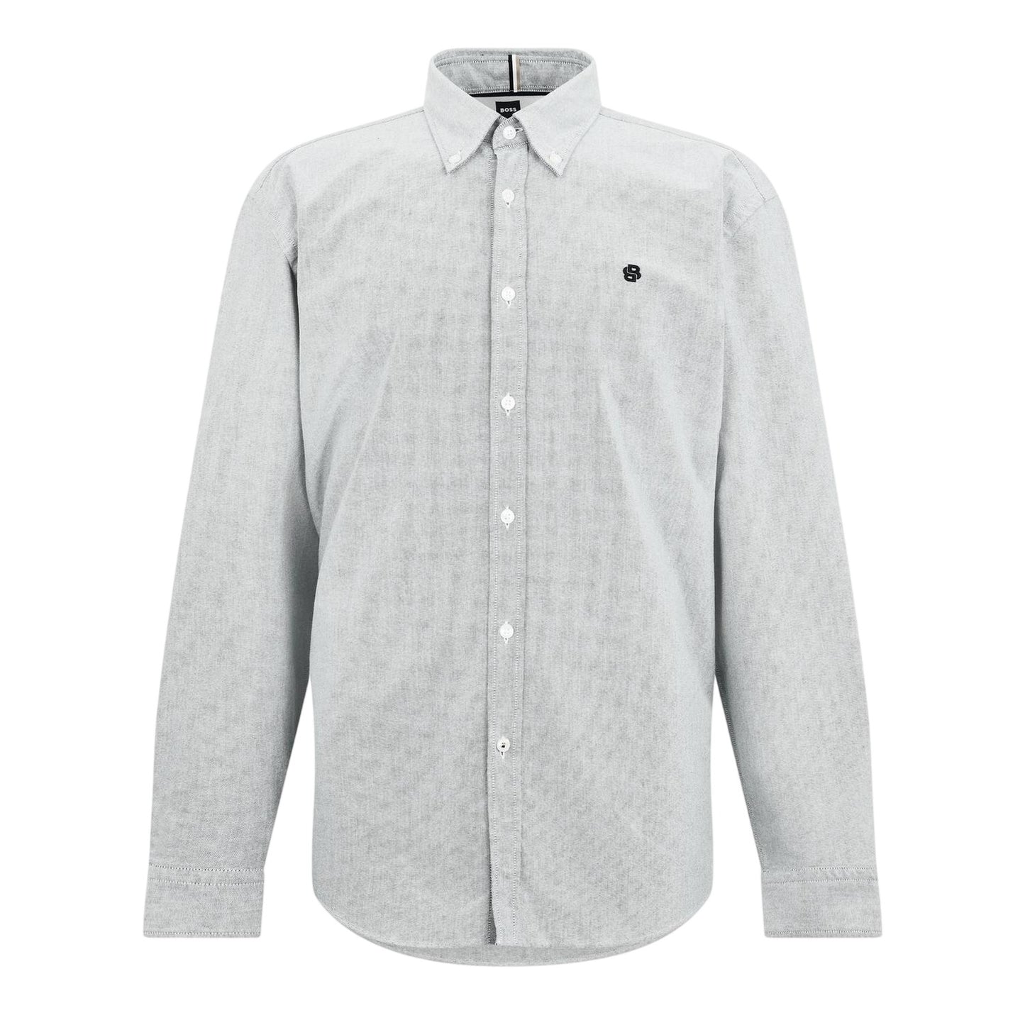 Dark Blue - Front - Boss Mens Liam Patterned Collared Long-Sleeved Button-Down Shirt