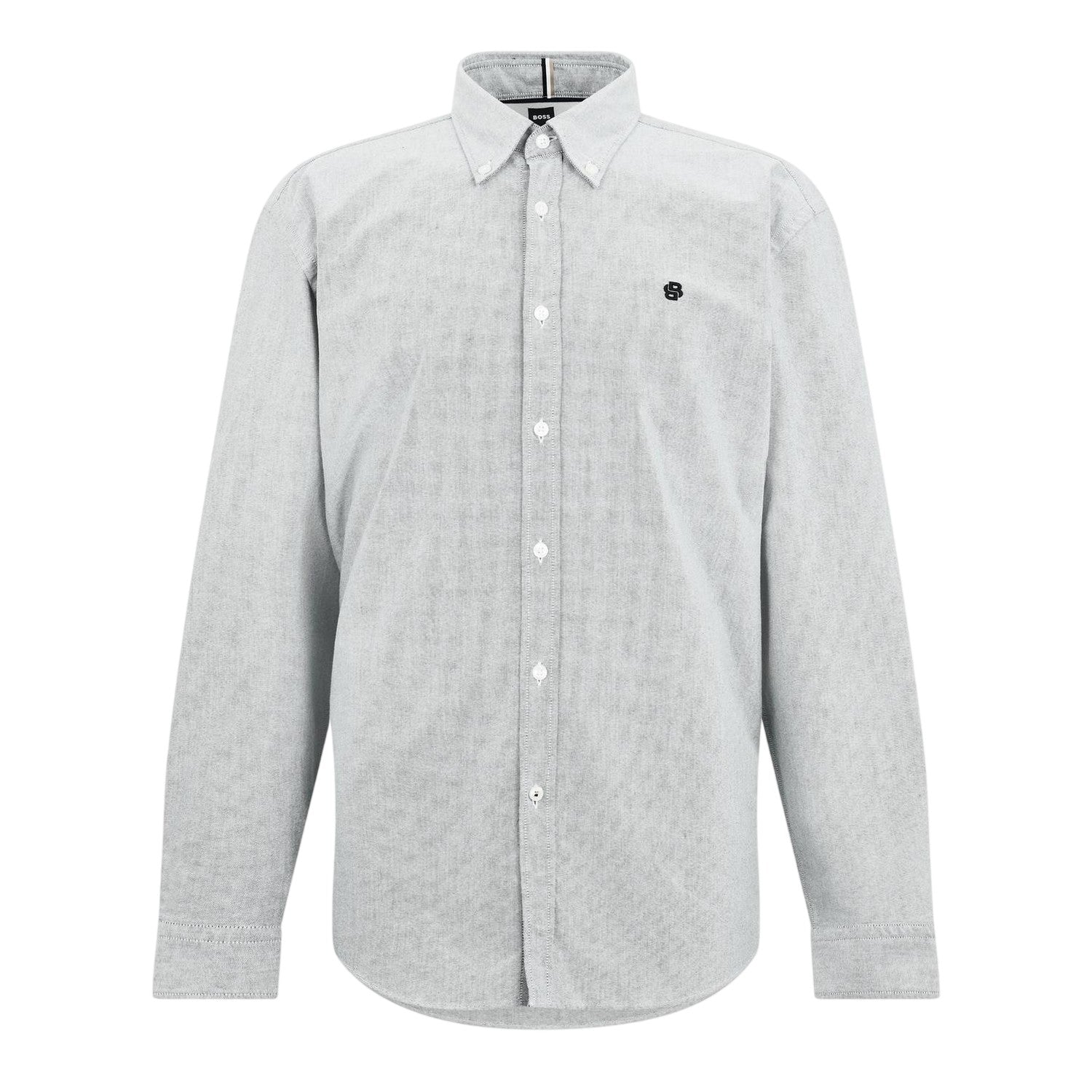 Dark Blue - Front - Boss Mens Liam Patterned Collared Long-Sleeved Button-Down Shirt