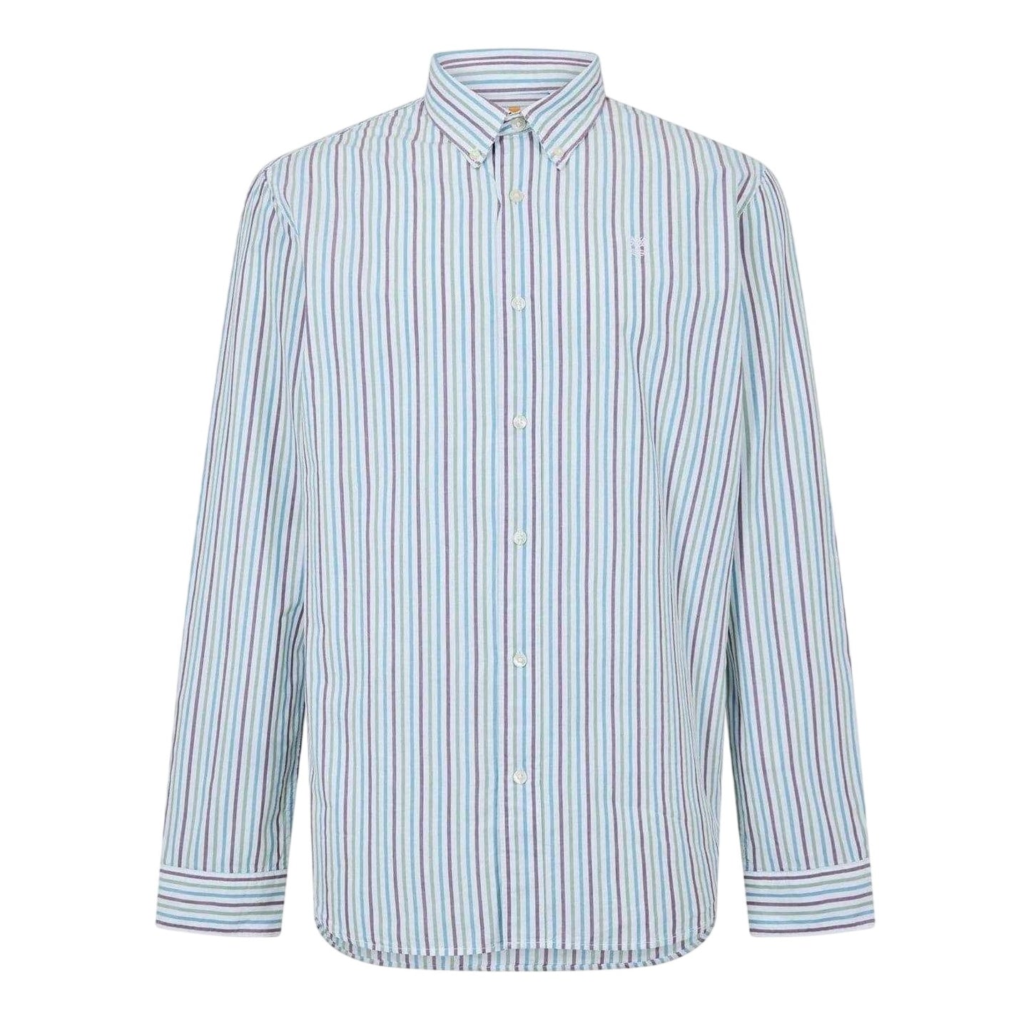 White - Front - Timberland Mens Striped Collared Long-Sleeved Button-Down Shirt
