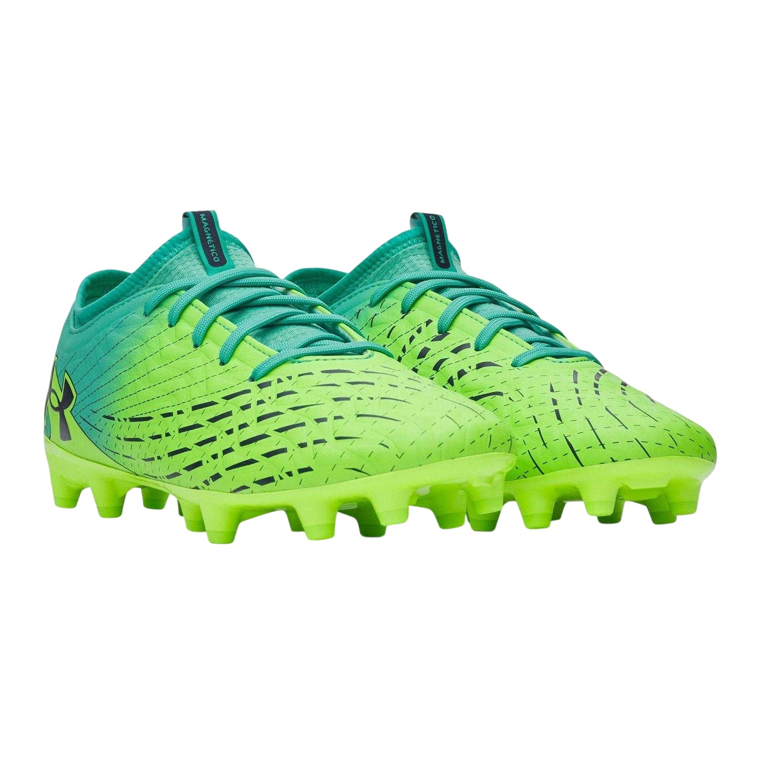 Green-Turquoise - Side - Under Armour Mens Magnetico Elite 5 Firm Ground Football Boots