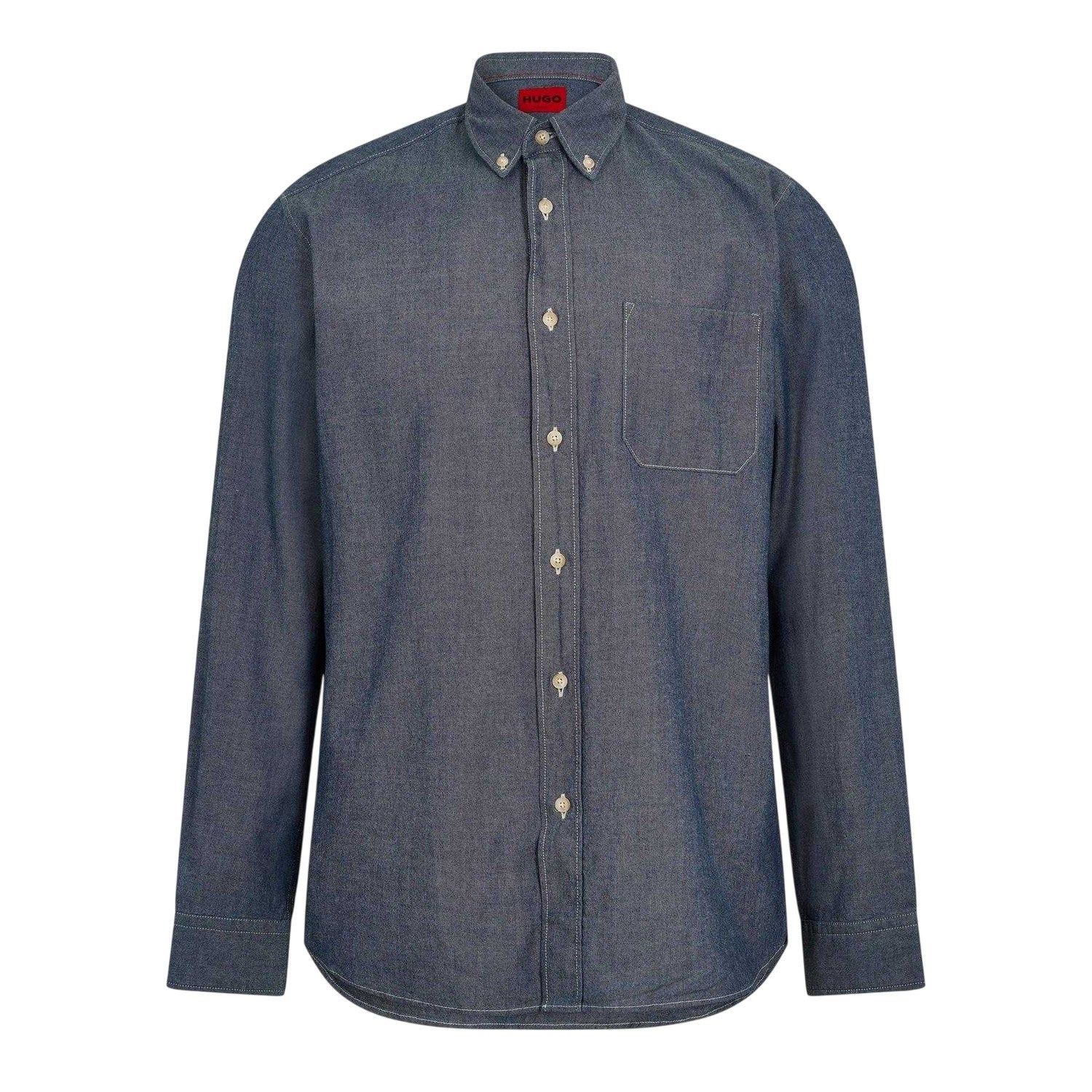 Pastel Blue - Front - Hugo Mens Oxford Button-Down Shirt