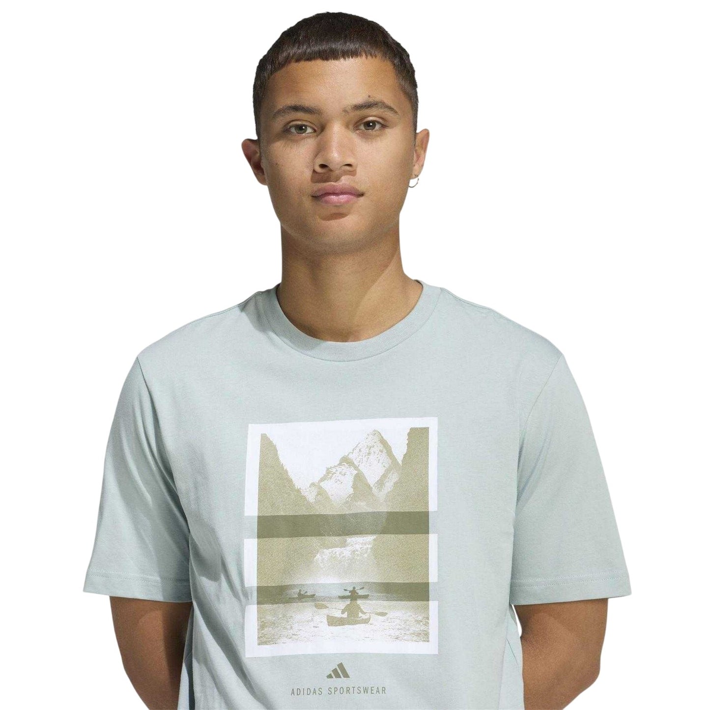 Green - Side - Adidas Mens Graphic Logo T-Shirt
