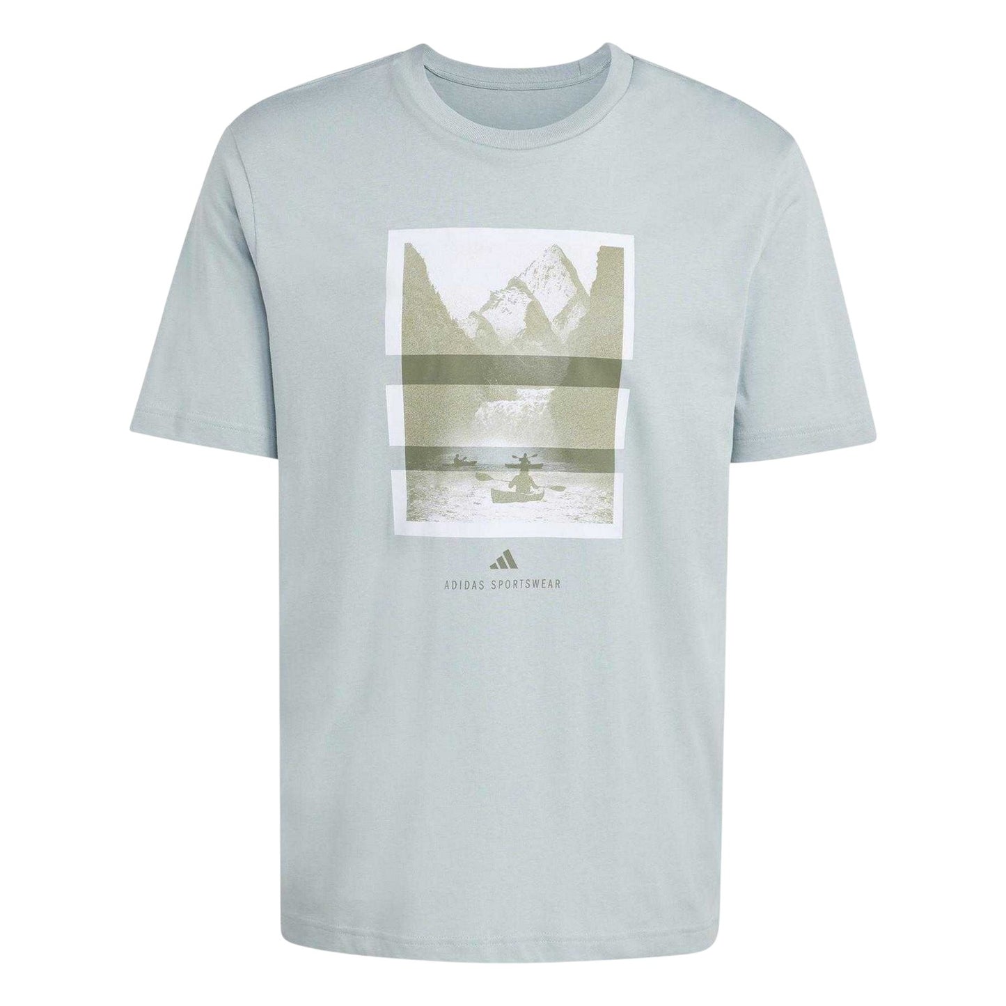 Green - Front - Adidas Mens Graphic Logo T-Shirt