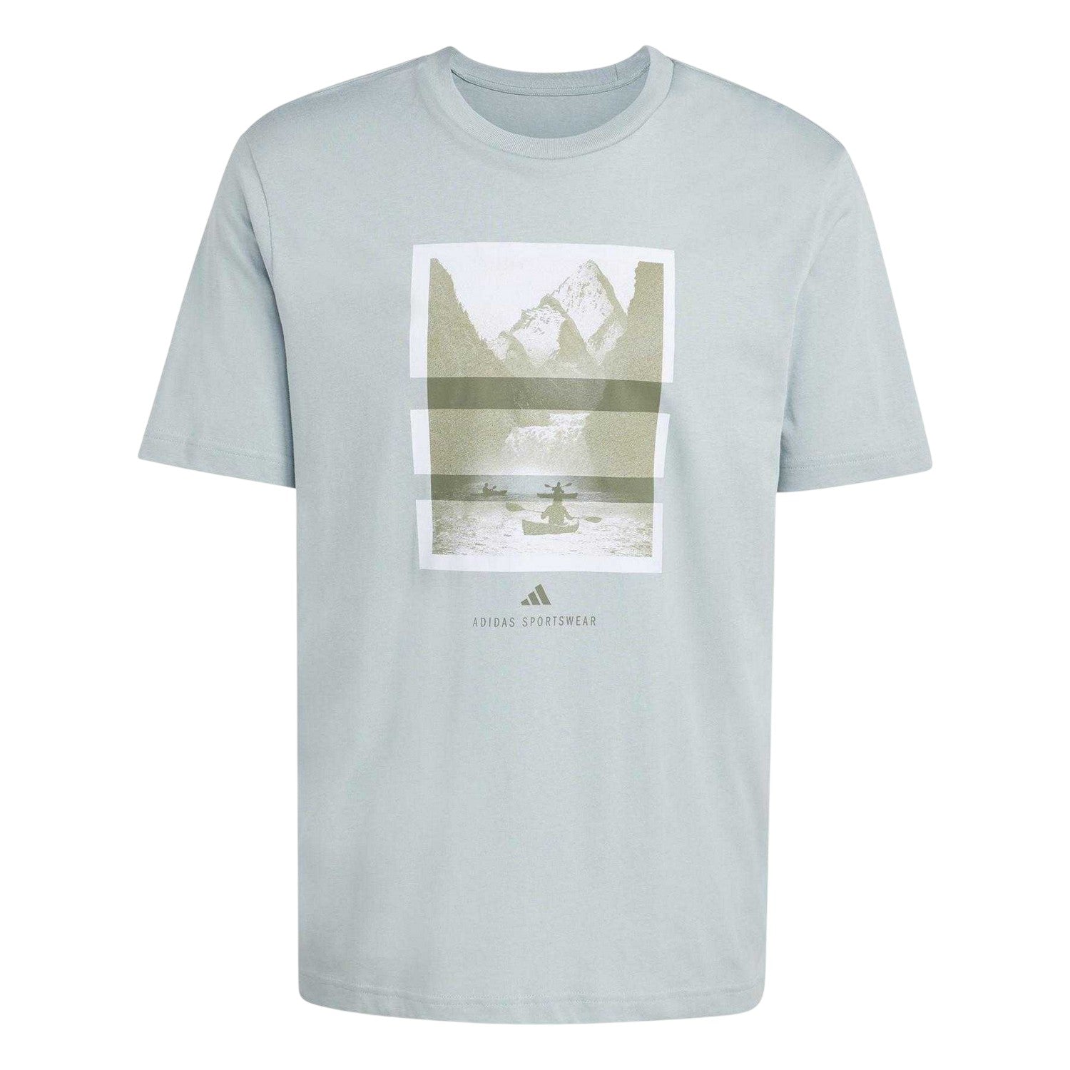 Green - Front - Adidas Mens Graphic Logo T-Shirt