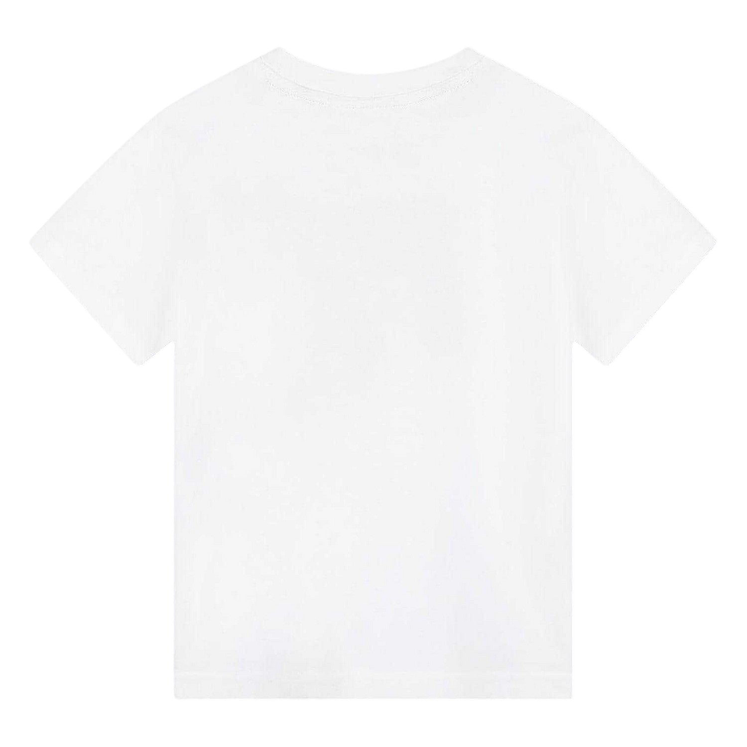 White - Back - Hugo Childrens-Kids Box Logo Cotton T-Shirt