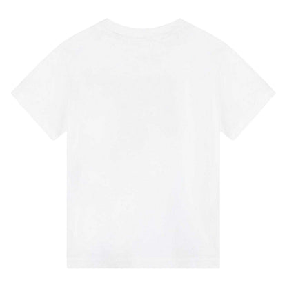 White - Back - Hugo Childrens-Kids Box Logo Cotton T-Shirt