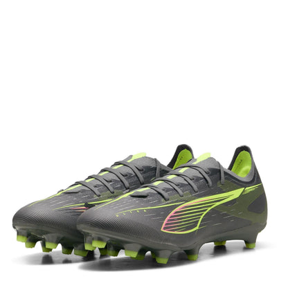 Silver-Yellow - Front - Puma Mens Ultra 5 Match Firm Ground Football Boots
