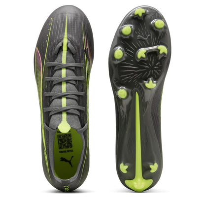 Silver-Yellow - Side - Puma Mens Ultra 5 Match Firm Ground Football Boots