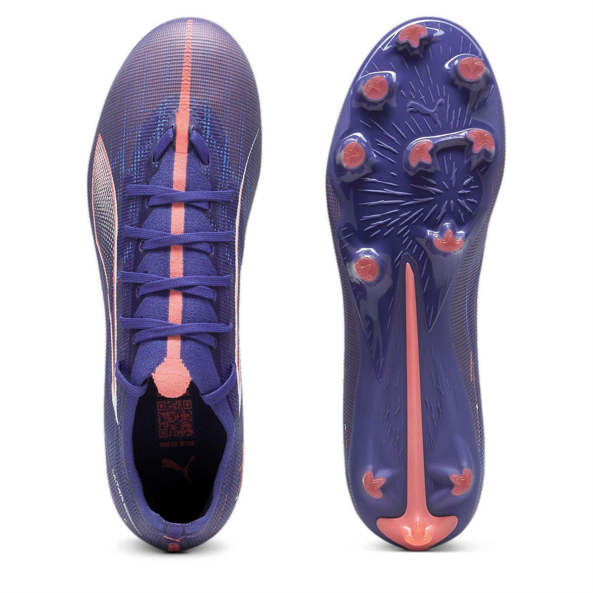Purple-White-Orange - Side - Puma Mens Ultra 5 Match Firm Ground Football Boots