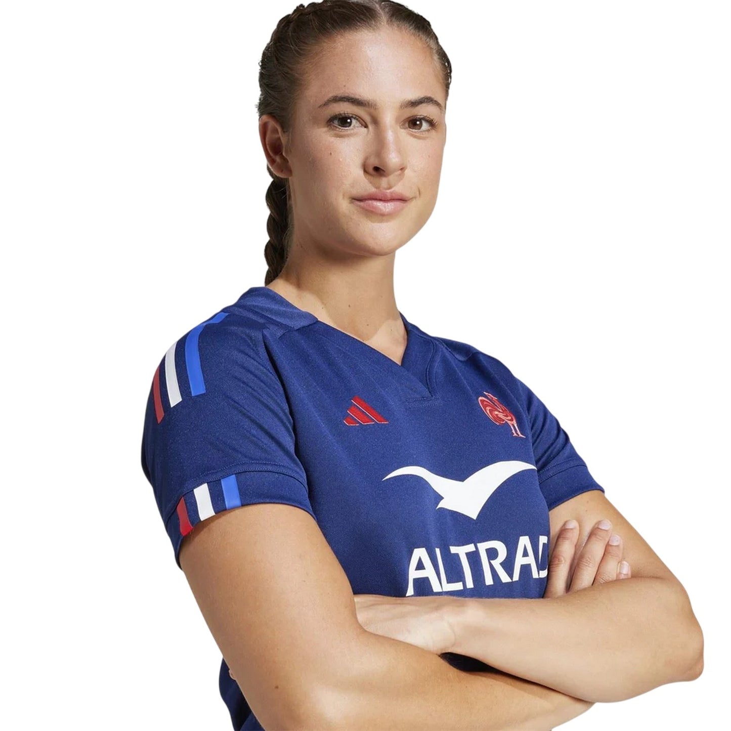 Dark Blue - Side - Adidas Womens-Ladies Rooster Rugby Shirt
