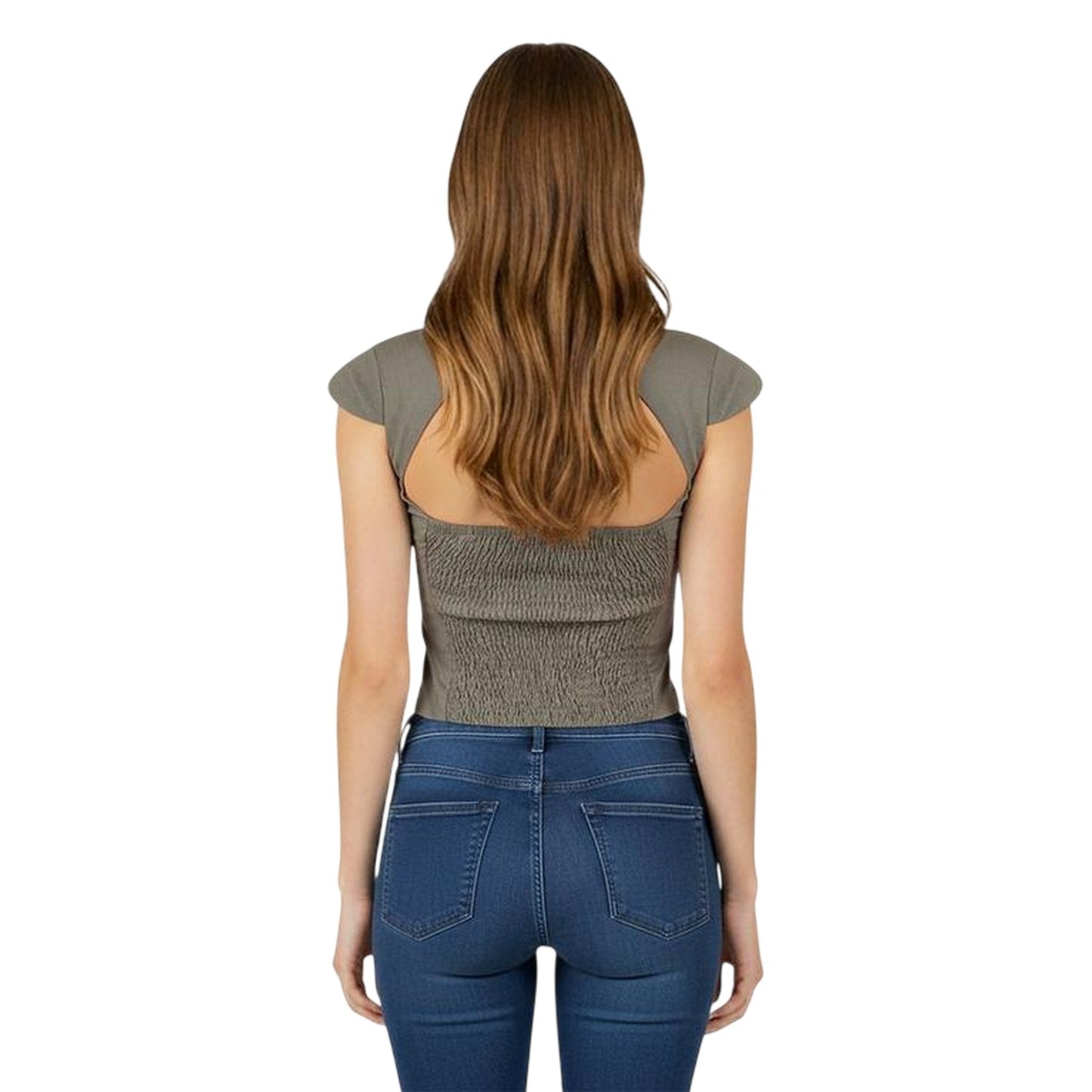 Khaki Green - Lifestyle - Jack Wills Womens-Ladies Woven Capped Sleeved Blouse