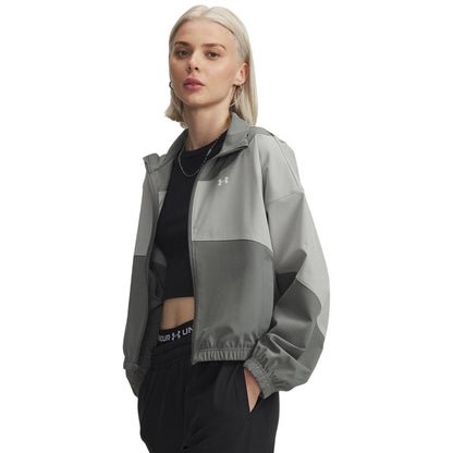 Green-Titan-White - Front - Under Armour Womens-Ladies Rival Jacket