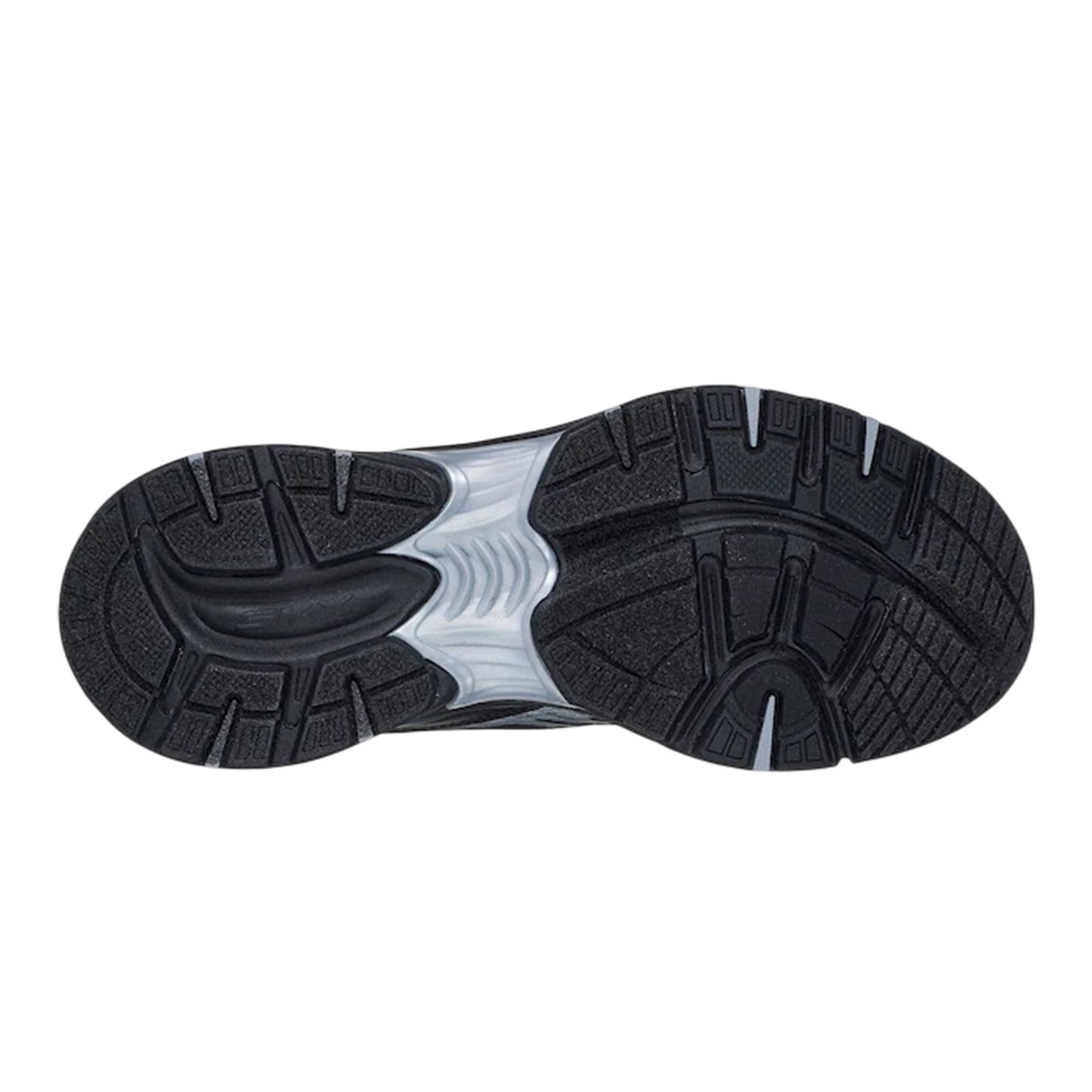 Black-Silver - Lifestyle - Skechers Mens Mesh Metallic Insert Trainers