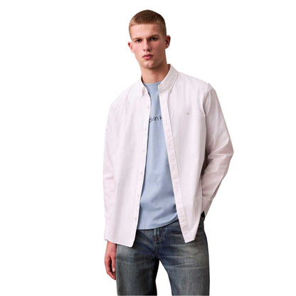 Brilliant White - Side - Calvin Klein Mens Oxford Button-Down Shirt
