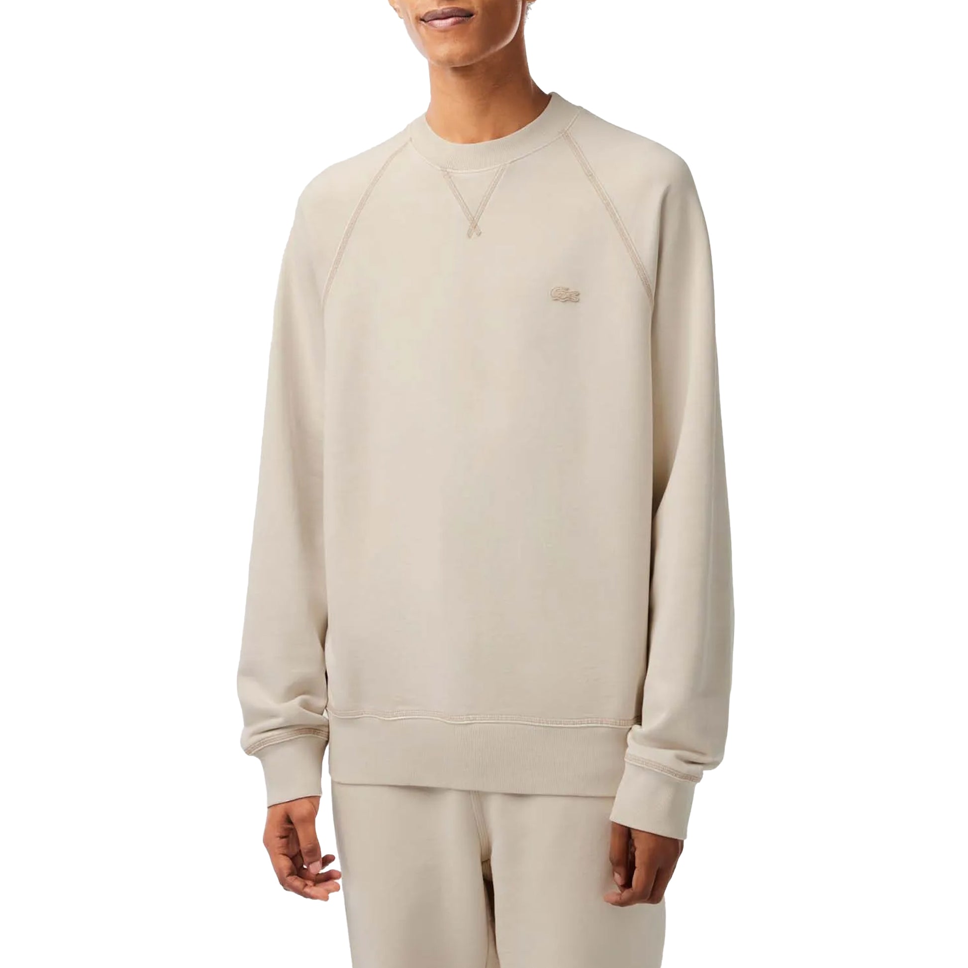 Beige - Side - Lacoste Unisex Adult Organic Cotton Sweatshirt