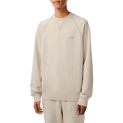 Beige - Side - Lacoste Unisex Adult Organic Cotton Sweatshirt