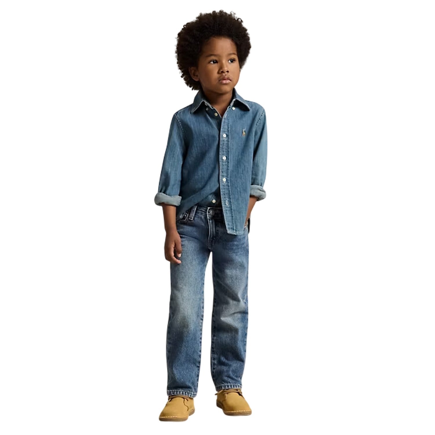 Dark Blue - Lifestyle - Ralph Lauren Childrens-Kids Denim Long-Sleeved Button-Down Shirt