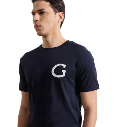 Evening Blue - Side - Gant Mens Graphic Print T-Shirt