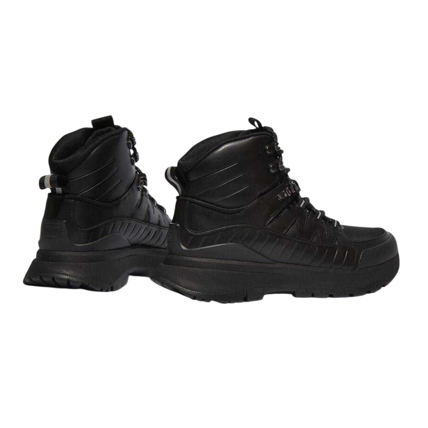 Black - Back - FitFlop Womens-Ladies D Hyker Leather Walking Boots