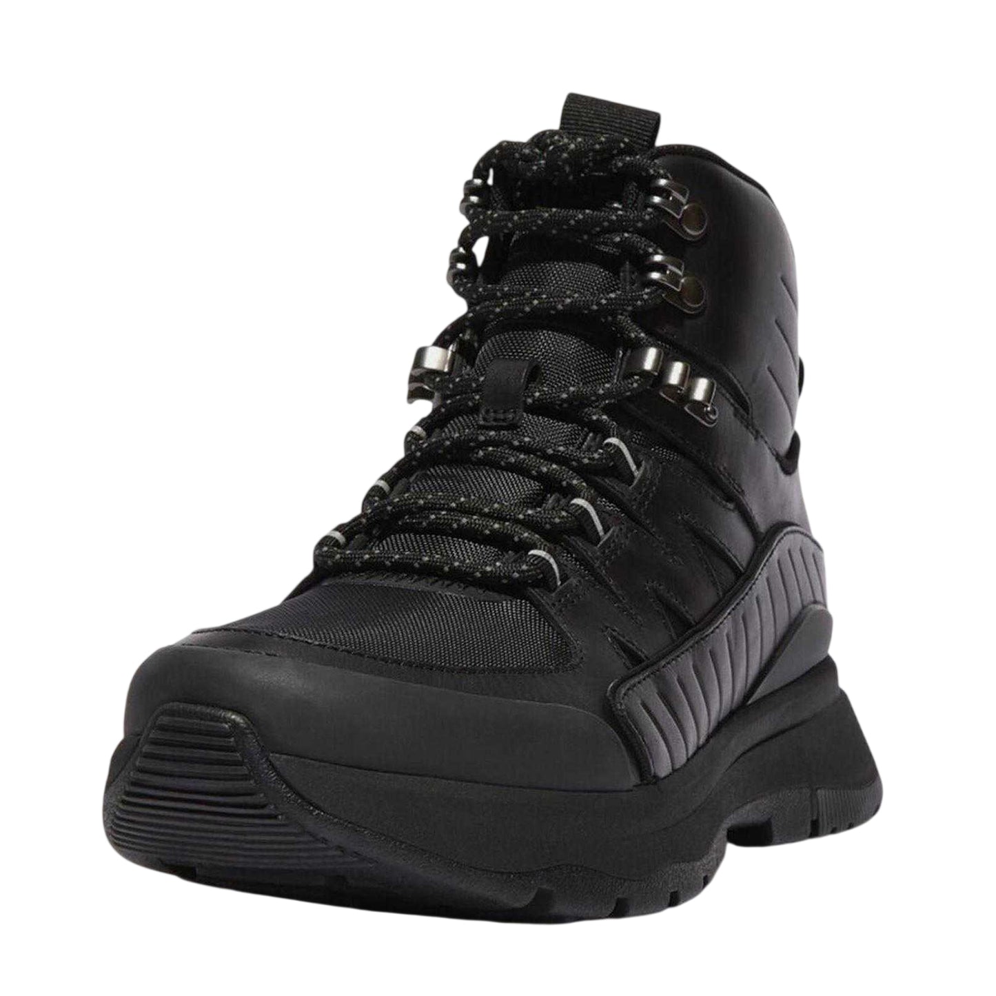 Black - Side - FitFlop Womens-Ladies D Hyker Leather Walking Boots