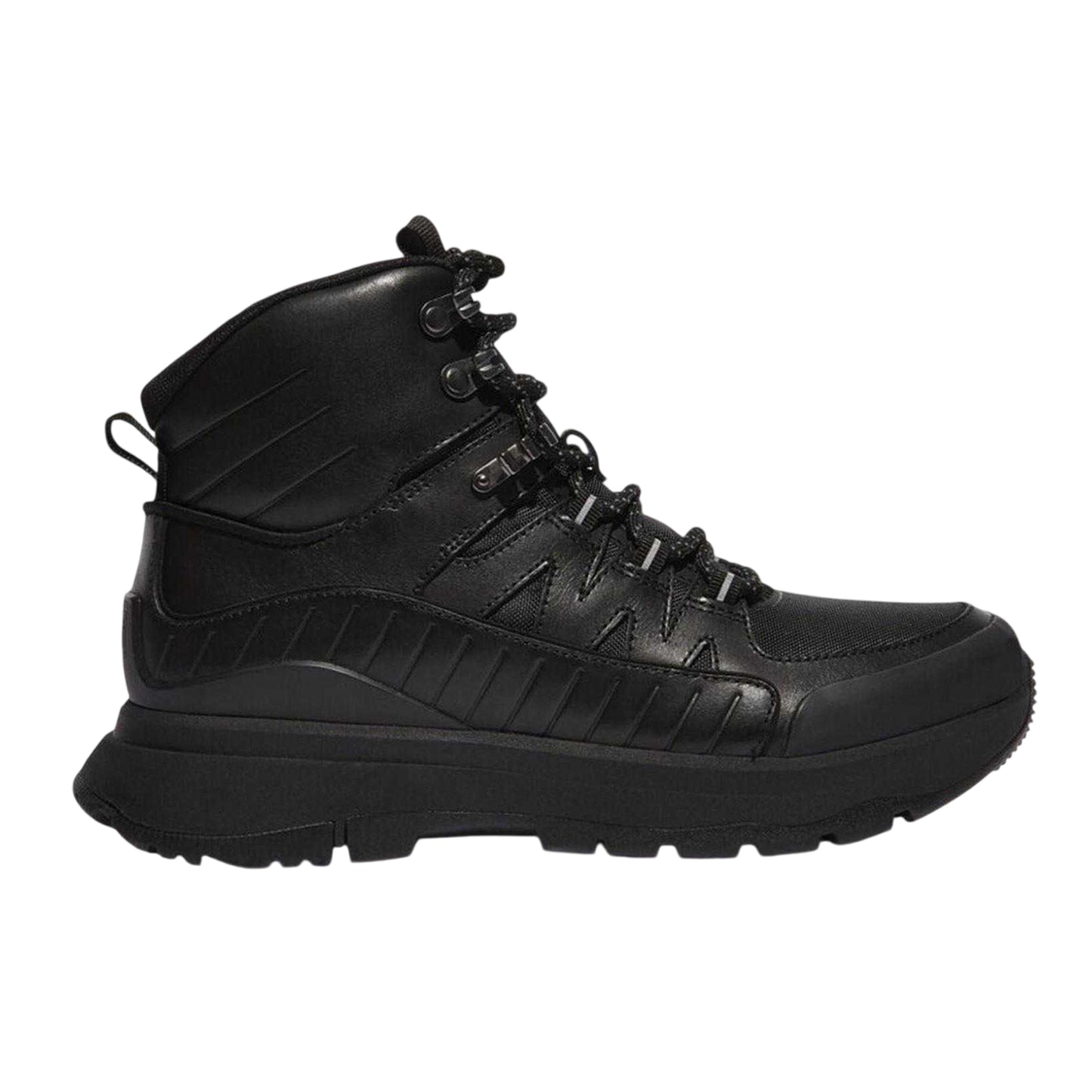 Black - Front - FitFlop Womens-Ladies D Hyker Leather Walking Boots