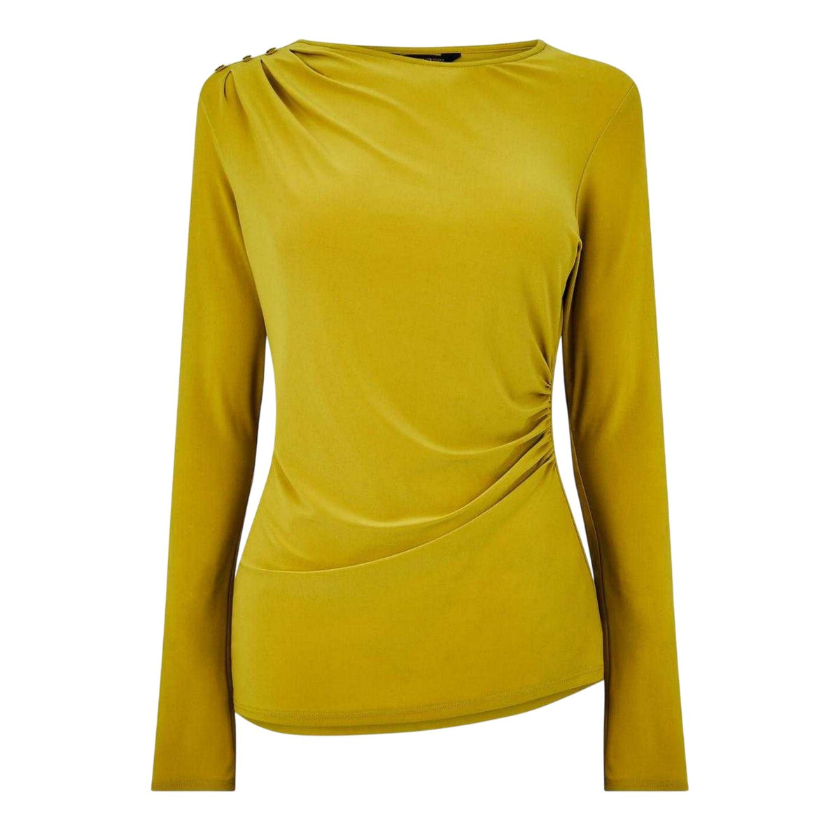 Chartreuse - Front - Biba Womens-Ladies Button Detail Blouse