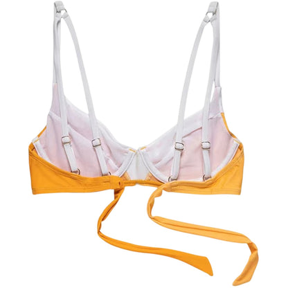 Yellow - Back - Panos Emporio Womens-Ladies Medusa Two Tone Bikini Top